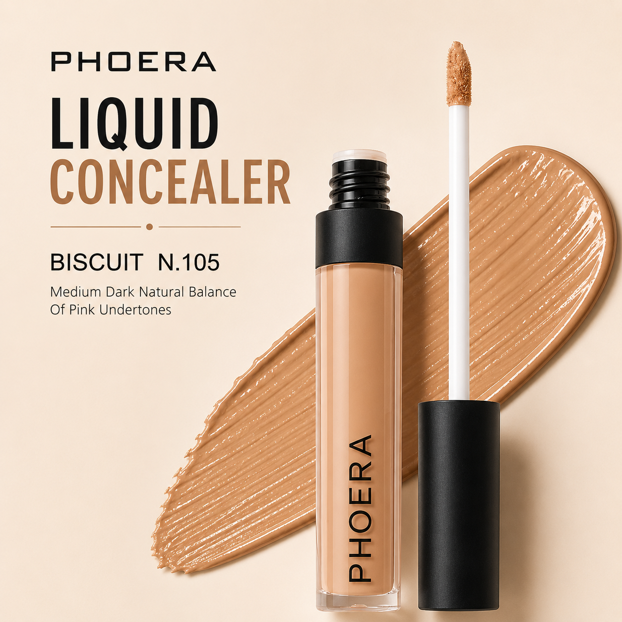Phoera Full Coverage Liquid Concealer – Long Lasting Hydrating Creamy Concealer