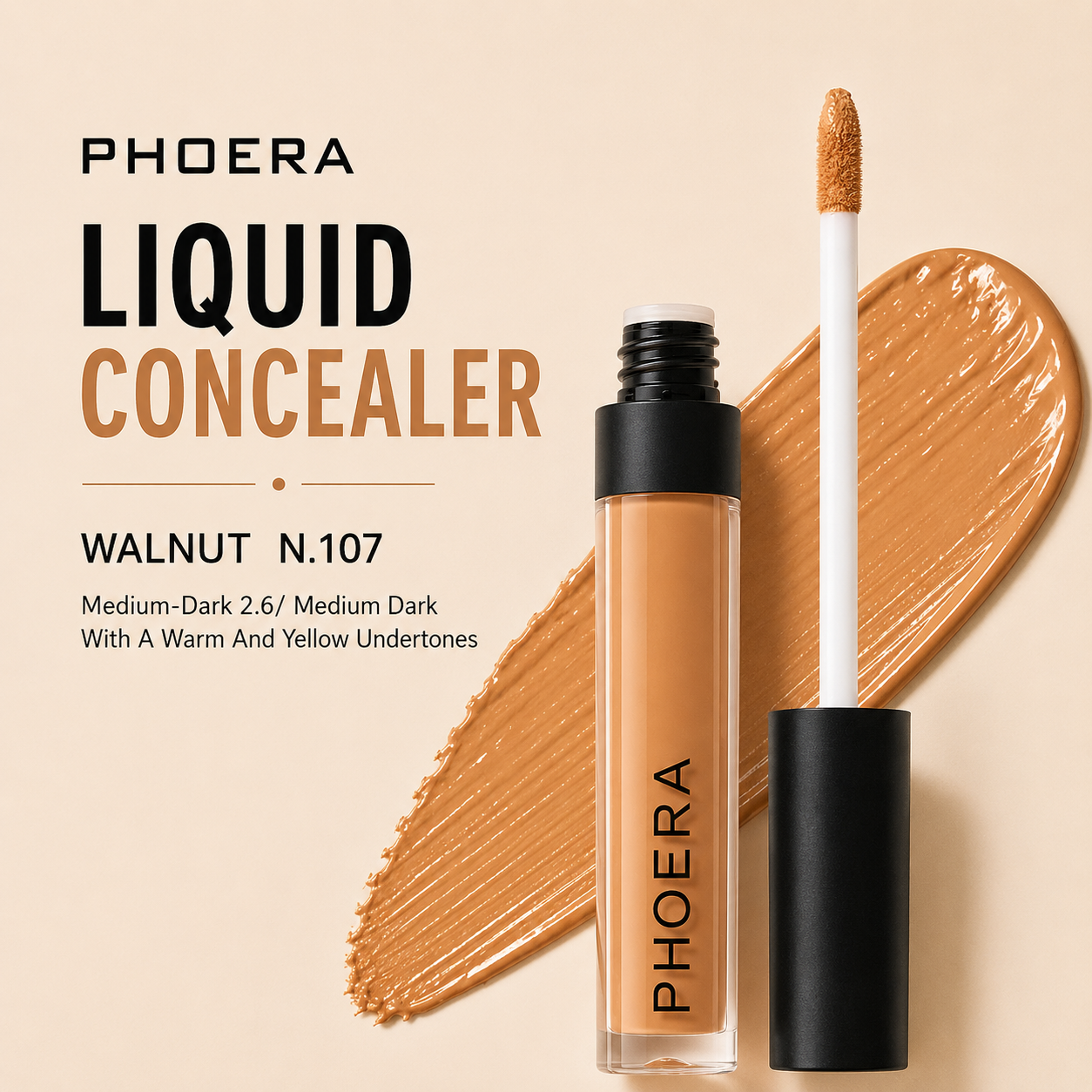Phoera Full Coverage Liquid Concealer – Long Lasting Hydrating Creamy Concealer