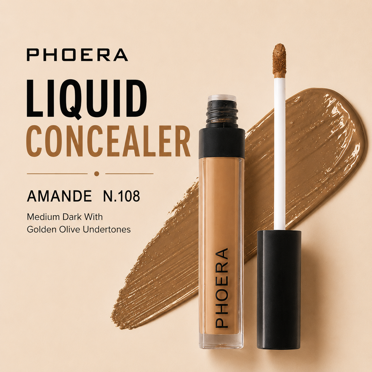 Phoera Full Coverage Liquid Concealer – Long Lasting Hydrating Creamy Concealer