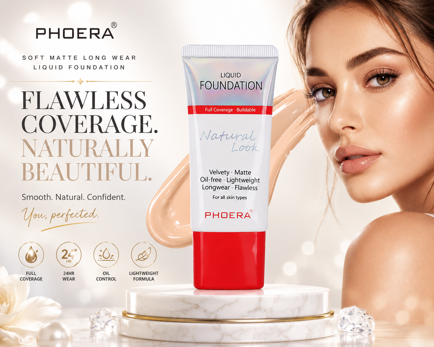 Phoera Full Coverage Foundation Tube 30ml