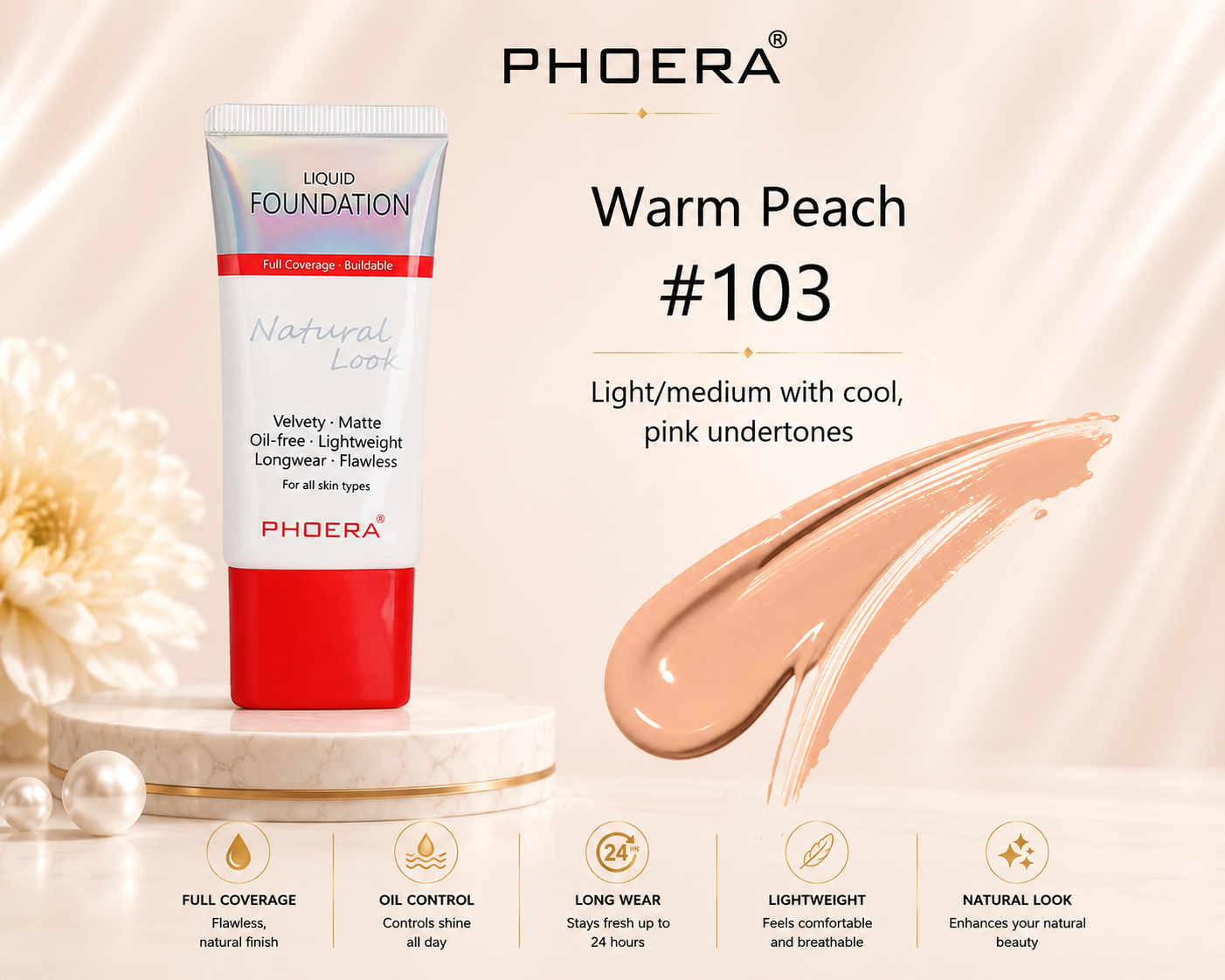 Phoera Full Coverage Foundation Tube 30ml