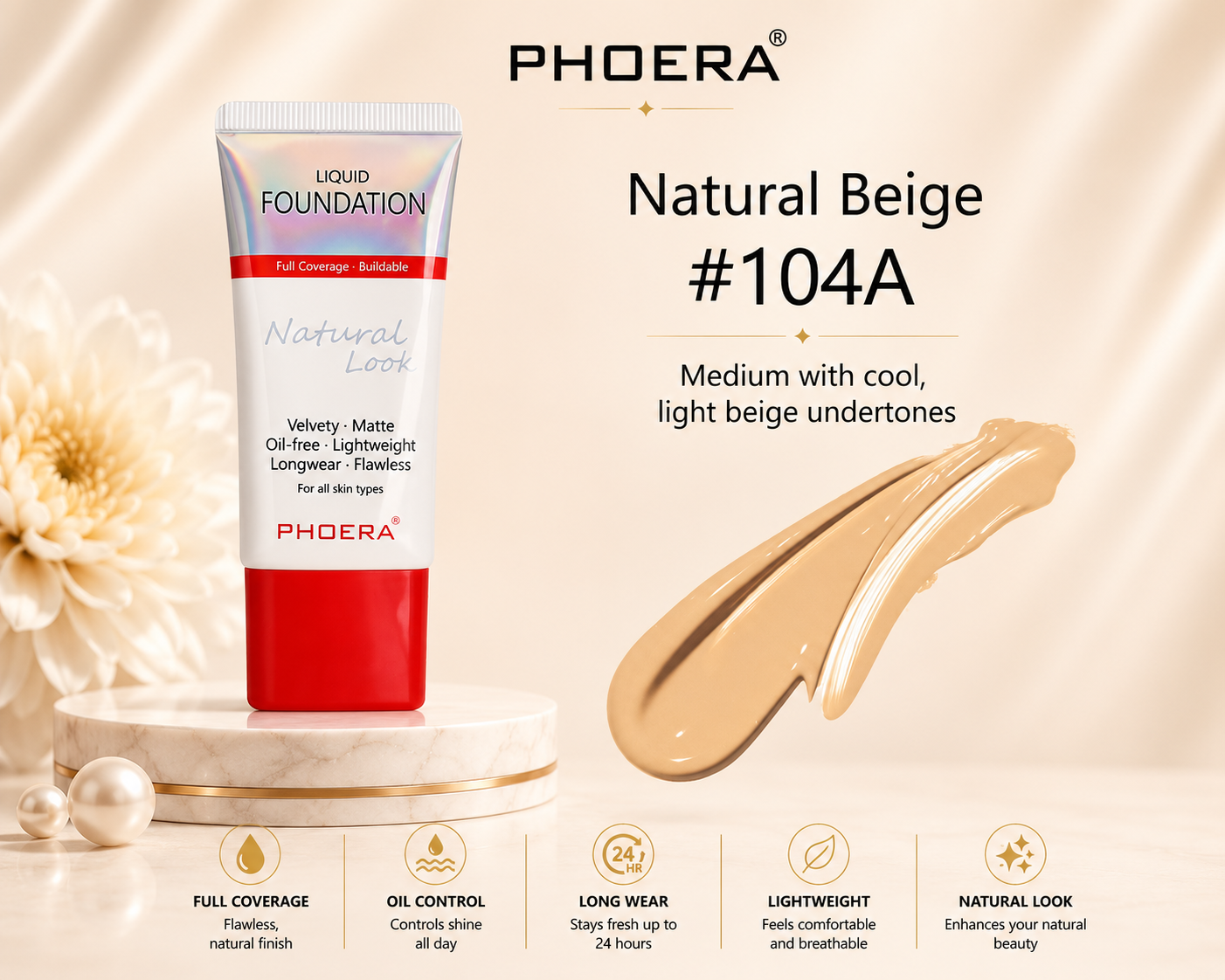 Phoera Full Coverage Foundation Tube 30ml
